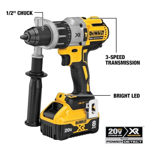 DEWALT 20V MAX XR Cordless Drill Combo Kit, Hammer Drill & Impact Driver with Battery and Charger Included, Power Detect Technology (DCK299D1W1)