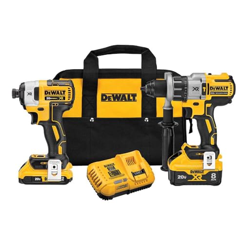 DEWALT 20V MAX XR Cordless Drill Combo Kit, Hammer Drill & Impact Driver with Battery and Charger Included, Power Detect Technology (DCK299D1W1)