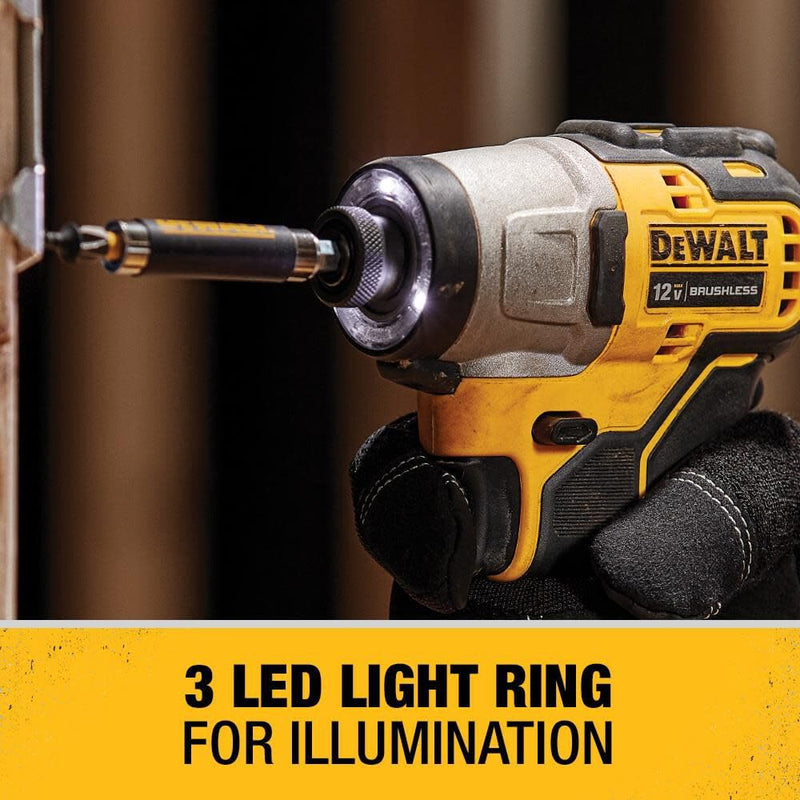 DEWALT XTREME 12V MAX* Impact Driver Kit, 1/4-Inch (DCF801F2)